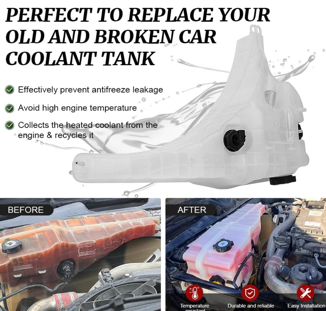 SCITOO Coolant Recovery Overflow Reservoir Tank Coolant Reservoir Bottle [W/Cap] Compatible With For For Freightliner