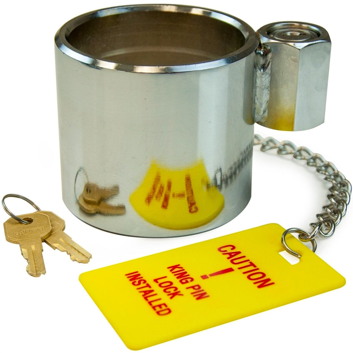 KingPin Lock for Trailer 12 Inch With Warning Tag MVP Truck Parts