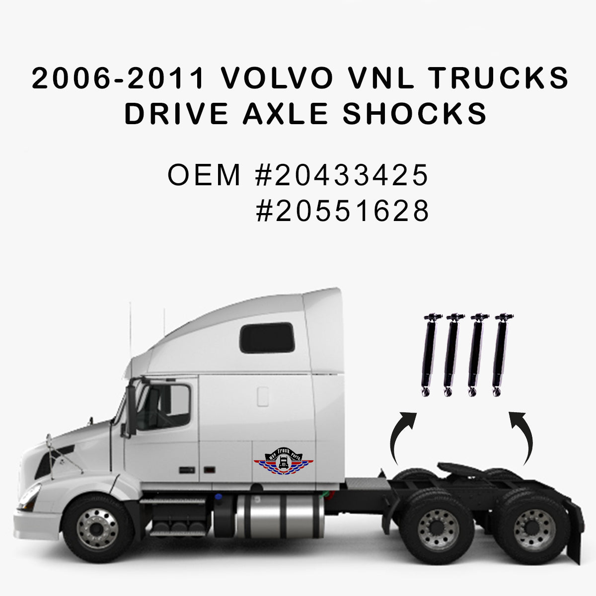 4x MVP Shock Absorber 85066 Replaces Mack 14QK-3101M / 2006-2011 VOLVO ...